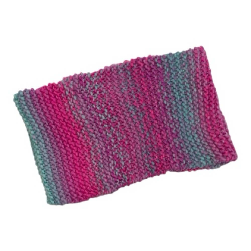 Pink and Blue Knit Infinity Scarf EUC